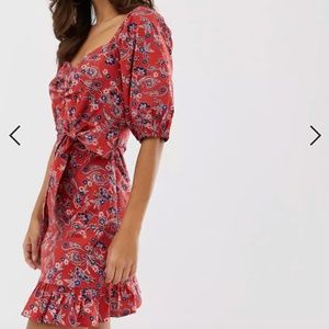 Puff Sleeve Mini dress (Paisley print)